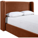  Meridian Kendall Cognac Velvet Upholstered King Bed IMAGE 4