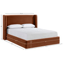  Meridian Kendall Cognac Velvet Upholstered Queen Bed IMAGE 9