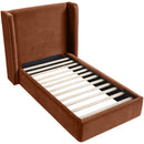  Meridian Kendall Cognac Velvet Upholstered Twin Bed IMAGE 5