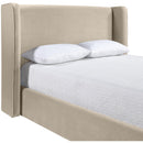  Meridian Kendall Cream Velvet Upholstered Full Bed IMAGE 4