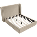  Meridian Kendall Cream Velvet Upholstered Full Bed IMAGE 5