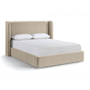  Meridian Kendall Cream Velvet Upholstered King Bed IMAGE 1