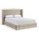  Meridian Kendall Cream Velvet Upholstered King Bed IMAGE 9