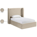  Meridian Kendall Cream Velvet Upholstered Twin Bed IMAGE 10
