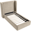  Meridian Kendall Cream Velvet Upholstered Twin Bed IMAGE 5