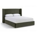 Meridian Kendall Green Velvet Upholstered Full Bed IMAGE 1