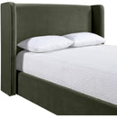  Meridian Kendall Green Velvet Upholstered King Bed IMAGE 4