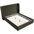  Meridian Kendall Green Velvet Upholstered King Bed IMAGE 5