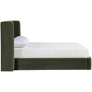  Meridian Kendall Green Velvet Upholstered Queen Bed IMAGE 2