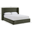  Meridian Kendall Green Velvet Upholstered Queen Bed IMAGE 9