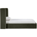  Meridian Kendall Green Velvet Upholstered Twin Bed IMAGE 2