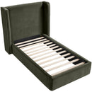  Meridian Kendall Green Velvet Upholstered Twin Bed IMAGE 5