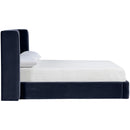  Meridian Kendall Navy Velvet Upholstered King Bed IMAGE 2