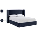  Meridian Kendall Navy Velvet Upholstered Queen Bed IMAGE 10