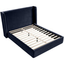  Meridian Kendall Navy Velvet Upholstered Queen Bed IMAGE 5