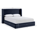  Meridian Kendall Navy Velvet Upholstered Queen Bed IMAGE 9