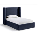  Meridian Kendall Navy Velvet Upholstered Twin Bed IMAGE 1