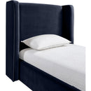  Meridian Kendall Navy Velvet Upholstered Twin Bed IMAGE 4
