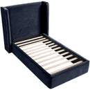  Meridian Kendall Navy Velvet Upholstered Twin Bed IMAGE 5