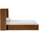  Meridian Kendall Saddle Velvet Upholstered Twin Bed IMAGE 2