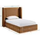  Meridian Kendall Saddle Velvet Upholstered Twin Bed IMAGE 9