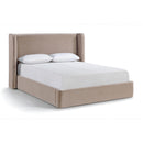  Meridian Kendall Taupe Velvet Upholstered King Bed IMAGE 1