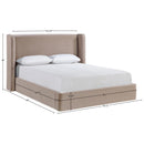 Meridian Kendall Taupe Velvet Upholstered King Bed IMAGE 9