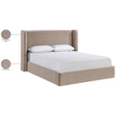  Meridian Kendall Taupe Velvet Upholstered Queen Bed IMAGE 10