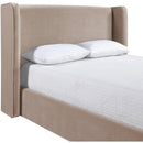  Meridian Kendall Taupe Velvet Upholstered Queen Bed IMAGE 4