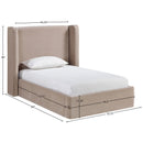  Meridian Kendall Taupe Velvet Upholstered Twin Bed IMAGE 9