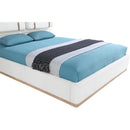  Meridian Bennet Cream Linen Textured Fabric Upholstered Full Bed IMAGE 12