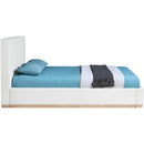  Meridian Bennet Cream Linen Textured Fabric Upholstered Full Bed IMAGE 8