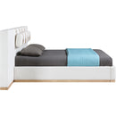  Meridian Bennet Cream Linen Textured Fabric Upholstered Full Bed IMAGE 7