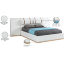  Meridian Bennet Cream Linen Textured Fabric Upholstered King Bed IMAGE 14