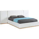  Meridian Bennet Cream Linen Textured Fabric Upholstered King Bed IMAGE 2