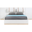  Meridian Bennet Cream Linen Textured Fabric Upholstered King Bed IMAGE 5