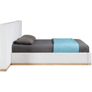  Meridian Bennet Cream Linen Textured Fabric Upholstered King Bed IMAGE 8