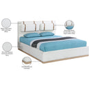  Meridian Bennet Cream Linen Textured Fabric Upholstered Queen Bed IMAGE 14