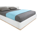  Meridian Bennet Cream Linen Textured Fabric Upholstered Queen Bed IMAGE 12