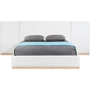  Meridian Bennet Cream Linen Textured Fabric Upholstered Queen Bed IMAGE 6