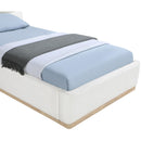  Meridian Bennet Cream Linen Textured Fabric Upholstered Twin Bed IMAGE 12