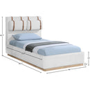  Meridian Bennet Cream Linen Textured Fabric Upholstered Twin Bed IMAGE 13