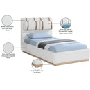  Meridian Bennet Cream Linen Textured Fabric Upholstered Twin Bed IMAGE 14