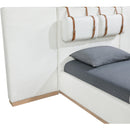  Meridian Bennet Cream Linen Textured Fabric Upholstered Twin Bed IMAGE 11