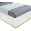  Meridian Bennet Cream Linen Textured Fabric Upholstered Twin Bed IMAGE 12