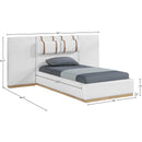  Meridian Bennet Cream Linen Textured Fabric Upholstered Twin Bed IMAGE 13