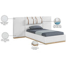  Meridian Bennet Cream Linen Textured Fabric Upholstered Twin Bed IMAGE 14