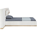  Meridian Bennet Cream Linen Textured Fabric Upholstered Twin Bed IMAGE 7