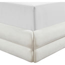  Meridian Chandra Cream Linen Textured Fabric Upholstered King Bed IMAGE 8