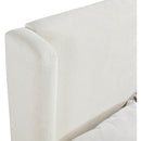  Meridian Chandra Cream Linen Textured Fabric Upholstered King Bed IMAGE 9